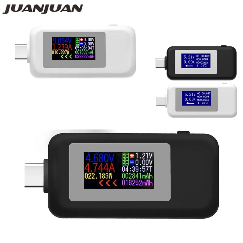 Usb тестер Type C 4 30 в напряжения тока ЖК дисплей USB зарядное устройство Тестер