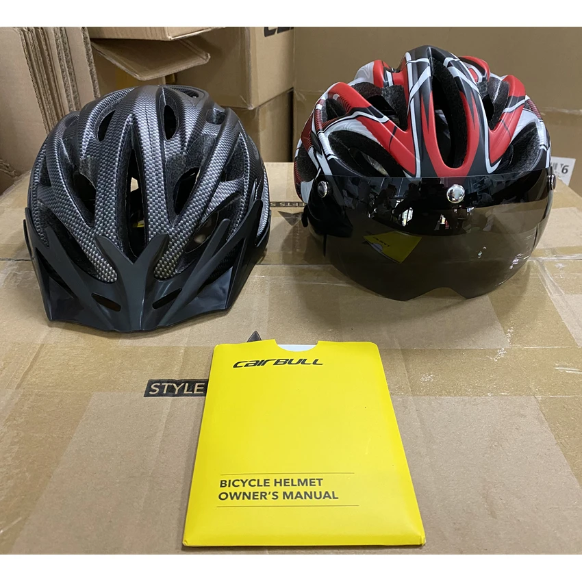 

ALLROAD Cycling Helmets Magnetic Clear Goggles Satety LIght Bike Helmet with Lens Racing Road MTB Bicycle Helmet Casco Ciclismo