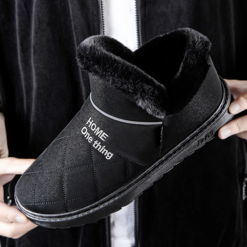 Hot Selling Men's Winter Fashion Cold-Proof Plus Velvet Snow Boots Couple Outdoor Leisure Warm Cotton Shoes 39-44 Size