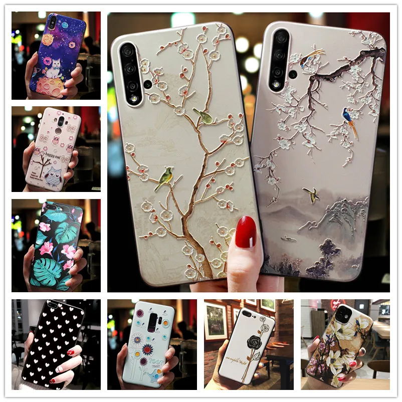 Для Samsung M31 M21 M11 M30S чехол 3D цветок тиснение силиконовые чехлы для Galaxy A02S A20S A21S A10S A01