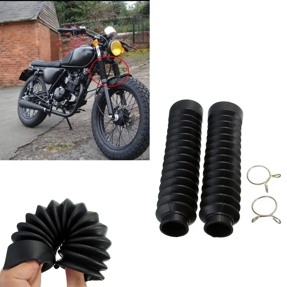 VODOOL 2pcs Fork Bellows Front Black Universal Motorcycle Rubber Cover Dust Gaiters Boots Waterproof Durable Practica - купить по