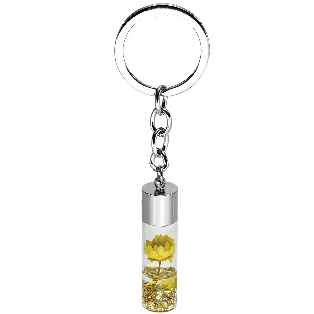 

SONGDA Cute Flower Wish Bottle Glass Keychain Best Friends Gift Colorful Drift Bottle Key Ring Chain For Women Wholesale Jewelry