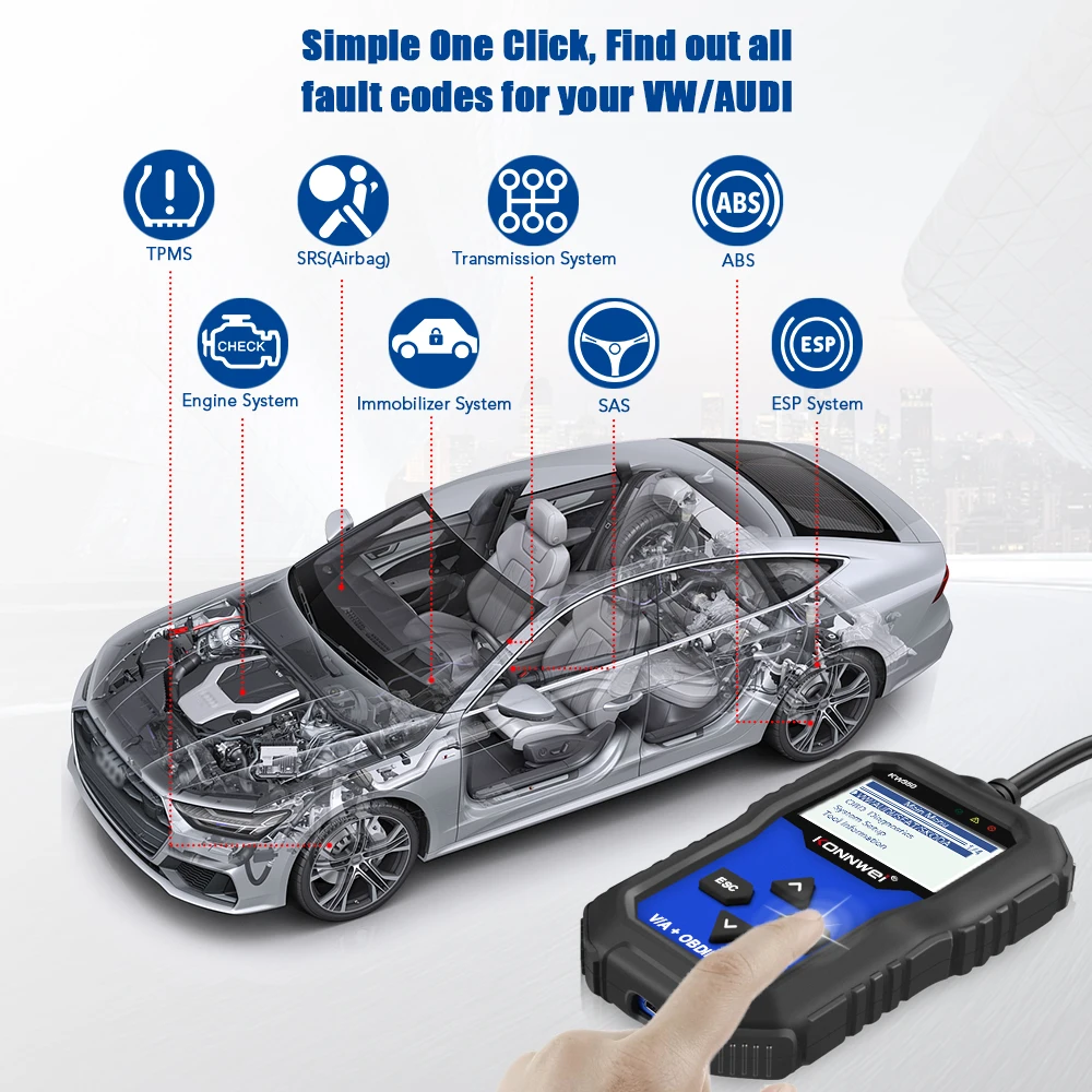 Сканер KONNWEI KW350 Obd2 профессиональный полнофункциональный диагностический сканер