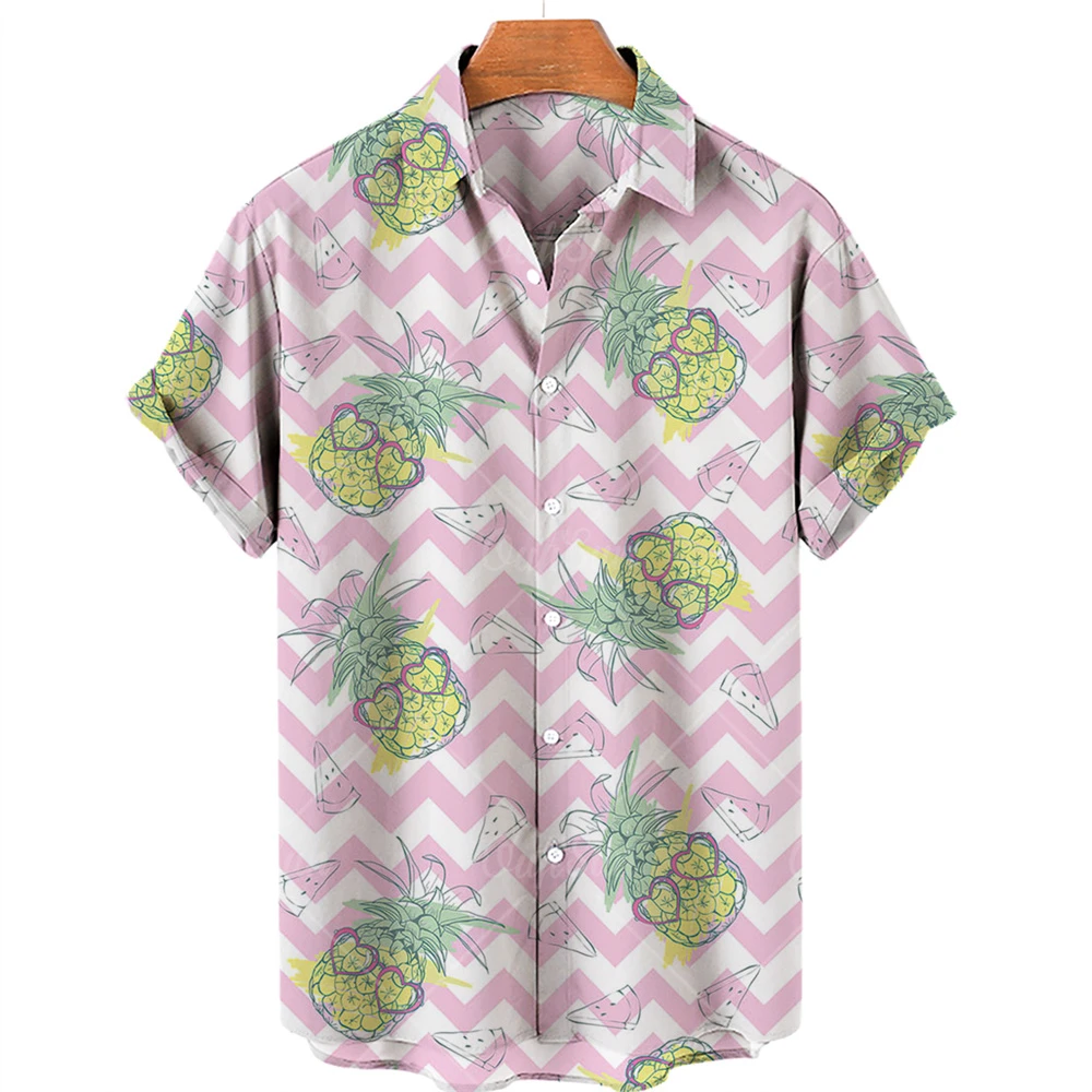 

Летняя мужская гавайская рубашка, этническая рубашка с коротким рукавом и принтом, куртка-туника, Свободная Повседневная рубашка, мужские р...