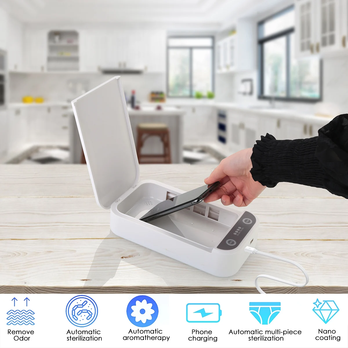 Портативный УФ стерилизатор для мобильного телефона зубная щетка