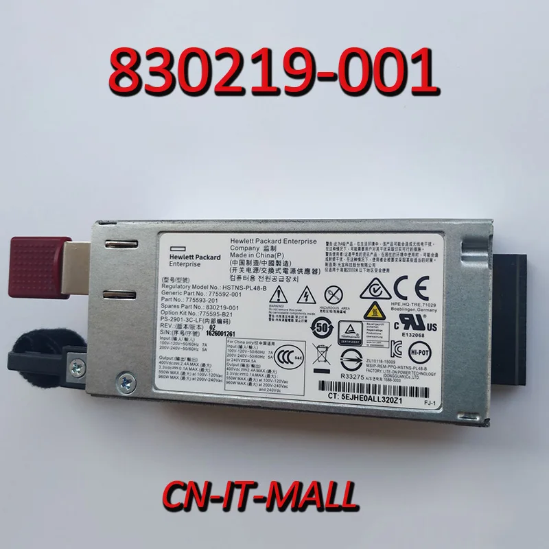 

Pulled 830219-001 775595-B21 775593-201 775592-001 HSTNS-PL48-B 960W DL180/160/60/80/ML150 Gen9 Power Supply