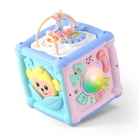 new style 0 3 years old childrens fun multifunctional musical wisdom cube hand drum baby early education toy baby toys