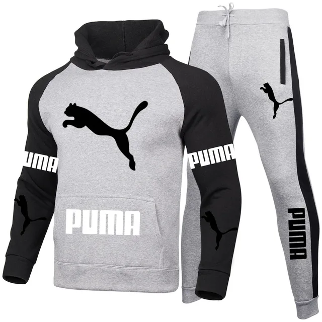 

Nuovi set da uomo sottili primavera e autunno felpe con cappuccio pantaloni PUMA tute sportive felpe Casual tuta 2021 abbigliame