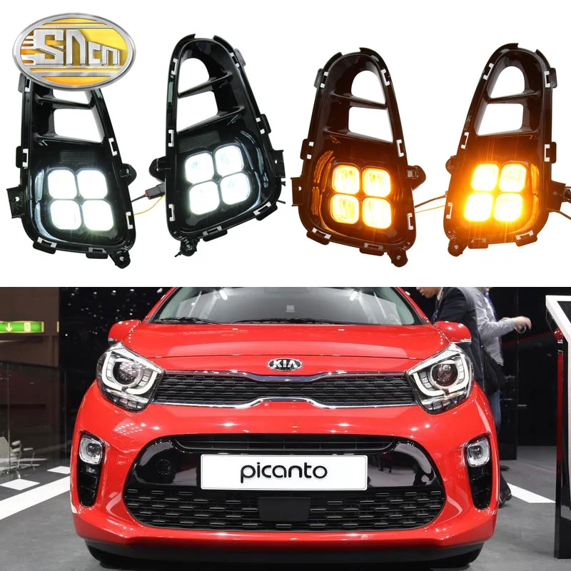 Светодиодные дневные ходосветильник SNCN для Kia Picanto 2018 2019 2020 автомобильные