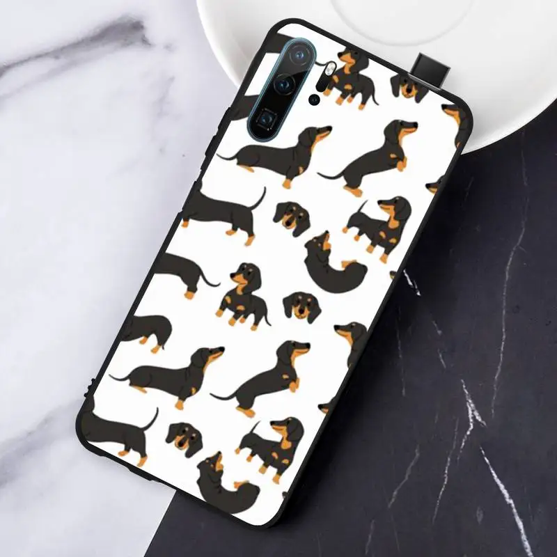 

Cartoon Dachshund Sausage Dog Phone Case For Huawei honor Mate P 10 20 30 40 Pro 10i 9 10 20 8 x Lite