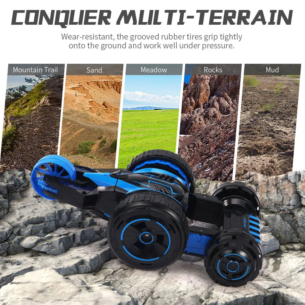 

Double Sided Race Gift Toys 2.4G Remote Control Off Road Children Stunt Car Electric 360 Degree
