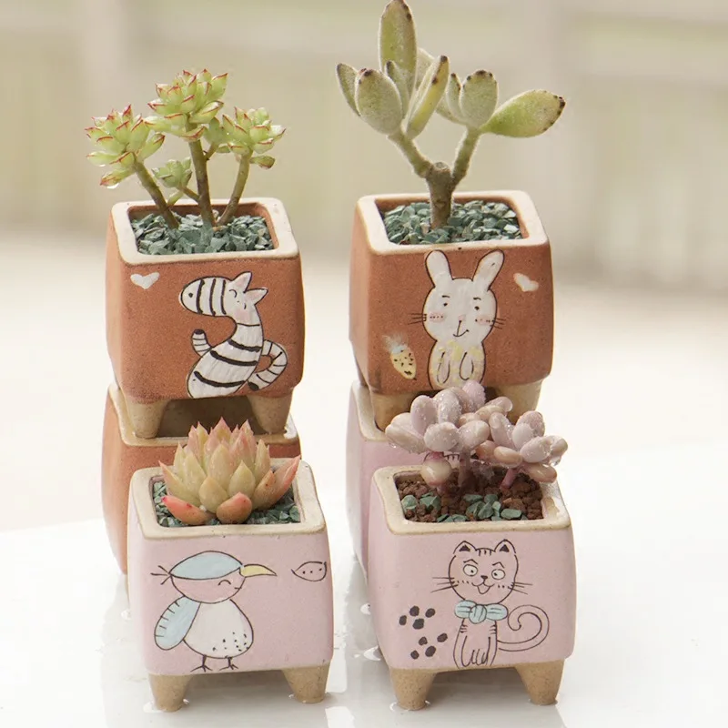 Керамические горшки для цветов ручной работы в стиле ретро|Цветочные и кадки| |