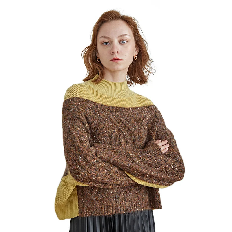 

Women's floral sweater 2021 Autumn women's new Pullover long sleeve turtleneck sweater Autumn 6216