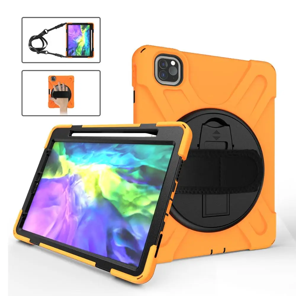 

For Apple iPad Pro 11" 12.9 " 2018 /2020 /2021 Air 10.9 " 2022 Tablet Kids Safe Shockproof Heavy Duty Silicone+PC Kickstand Case
