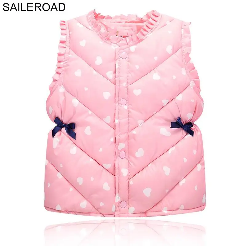 SAILEROAD 2 6Years Хлопок Детей Жилет Девочки Осень Дети Без Рукавов для Пальто Зима