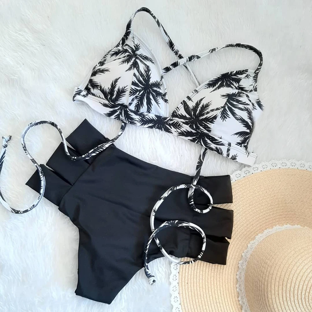 Высокая Талия бикини 2021 рюшами Купальники Для женщин сексуальный купальник