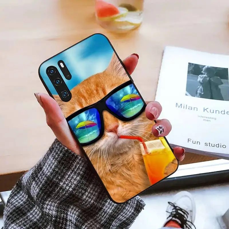 

cat animal cute Phone Case For Huawei honor Mate P 9 10 20 30 40 Pro 10i 7 8 a x Lite nova 5t