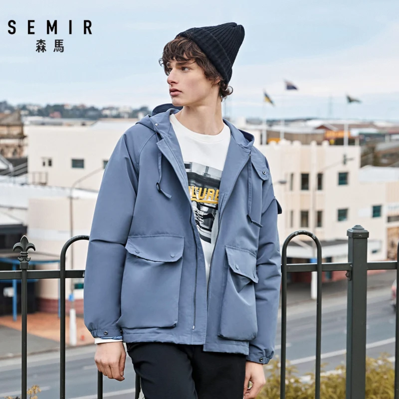 Куртка SEMIR мужская с капюшоном Свободная Повседневная модная верхняя одежда