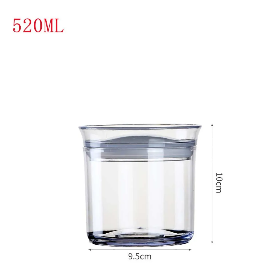 520ml Пластиковые герметичные банки для кухни, коробка для хранения пищевых продуктов, прозрачный контейнер для хранения пищевых продуктов, зерновые бобы, герметичный чехол-органайзер, принадлежности - Цвет: 520ml