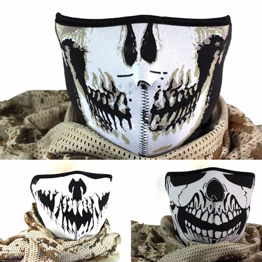 

1Pc Outdoor Supplies Skull Neoprene Half Face Mouth Mask Ski Snowboard Motorcycle Biker Sport Protection 3 Styles