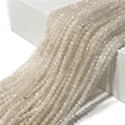 Бусины Из Натурального белого нефрита 15,5 дюйма 3 мм, маленькие жемчужины с кремовой раковиной, крошечные граненые бусины для самостоятельного изготовления ювелирных изделий, браслетов, опаловых ожерелий