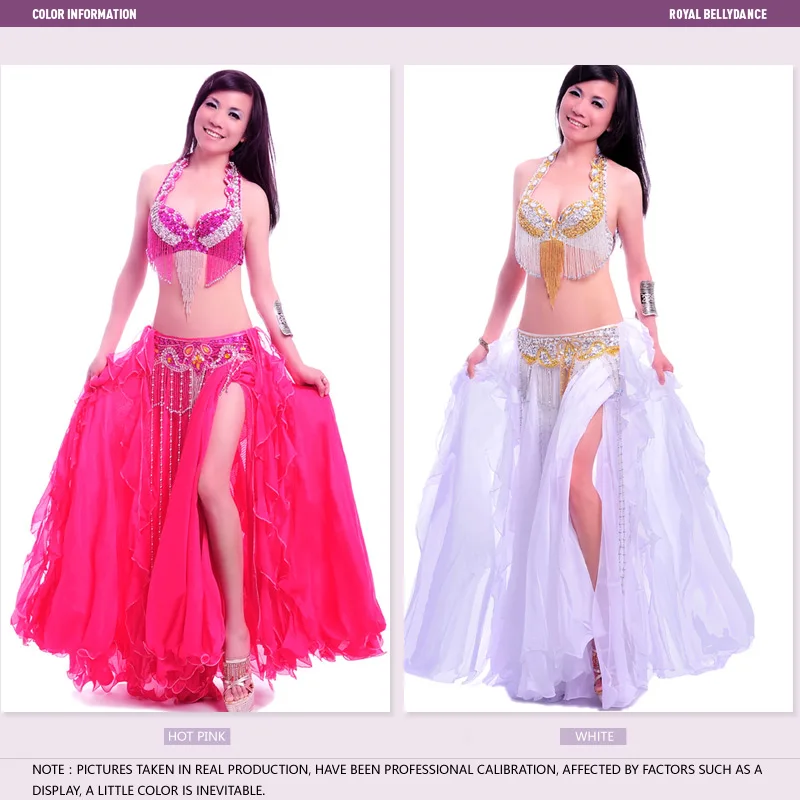 

Handmade bead Belly Dance Costume sexy belly dancing Outfits Set Bellydance Bra Belt Skirt Bollywood Carnival wear 3 PCS 268