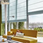 Модные Современные хлопковые льняные прозрачные римские шторы, тюлевые римские затемнения на заказ для гостиной, оконные шторы, бесплатная доставка