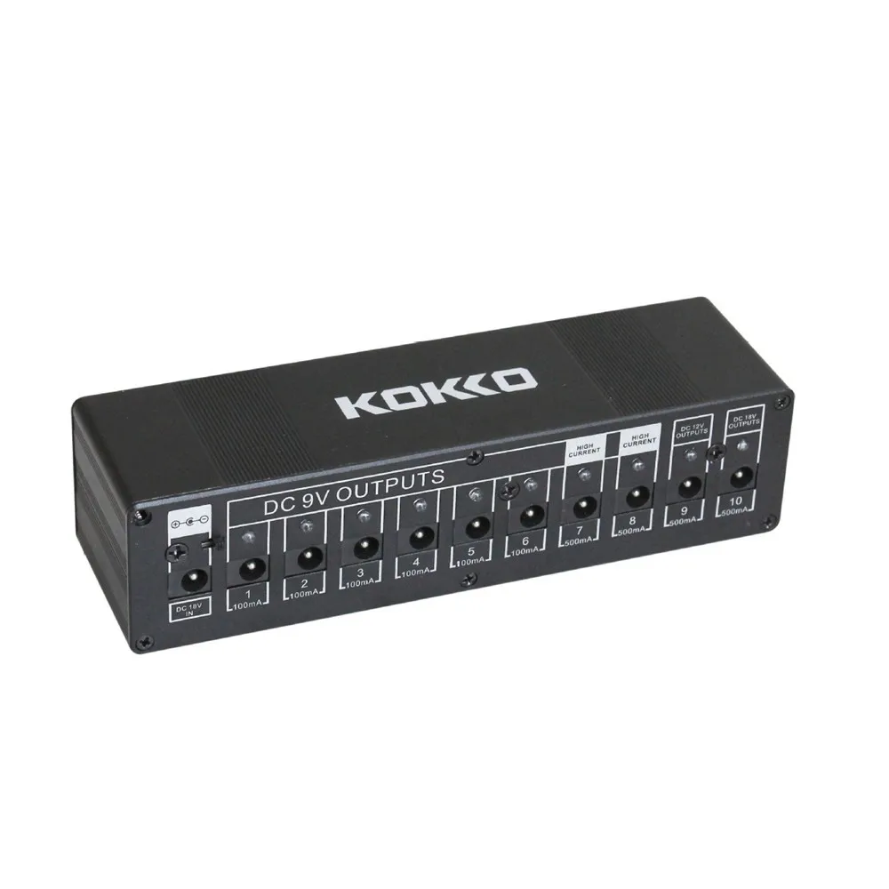 

KOKKO Guitar Effect Pedal Board Power Supply Station 10 Outputs 9V 12V 18V High Quality Guitar Effect Pedal Guitar Accessories
