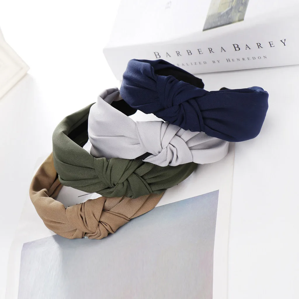 

Fashion Female Solid Bow Knot Hairband Women Casual Hair Head Hoop Girl Ladies Simple Sweet Girls Fashion Hair Headband 2019