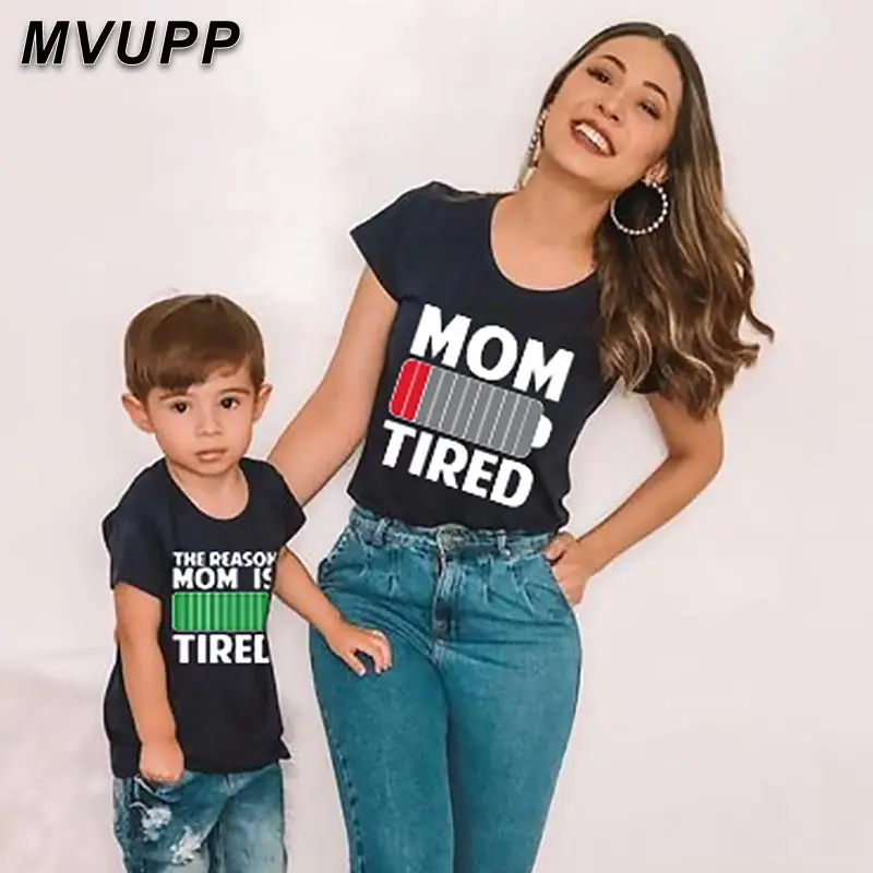 Футболка для мальчиков и мам летняя одежда мамы меня футболка с принтом Детская