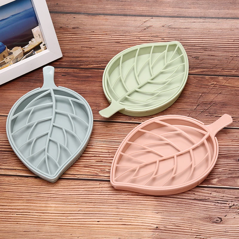 Держатель для мыла в форме листа нескользящий туалетный поднос - Цена: 76,86 руб.