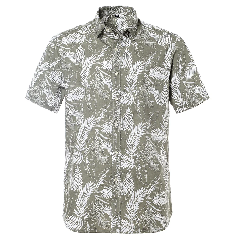 100% Cotton Hawaiian Printed Men's Shirt US Size Regular Fit Short Sleeve Beach Hawaii Blouse