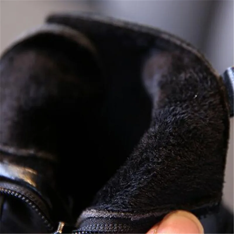 Детские ботинки из натуральной кожи с плюшевой подкладкой на осень/зиму|Сапоги| |