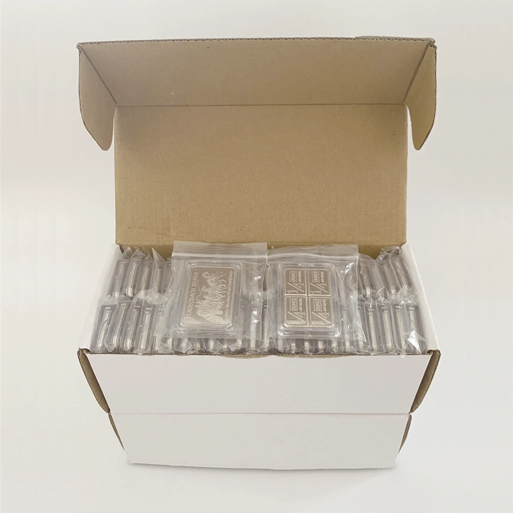 

100pcs/50pcs USA Northwest Fine Stagecoach 1/4 Ounce 999 Silver Bar