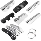 Хромированный черный мотоциклетный тепловой щит, защитная крышка, выхлопной глушитель, подходит для Harley, Honda, Yamaha Custom Chopper Universal