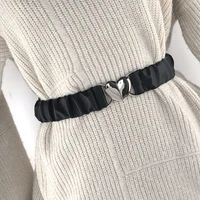 fashion stretch elastic women belt pu leather heart waist strap designer all match dress coat sweater lady decorative waistband