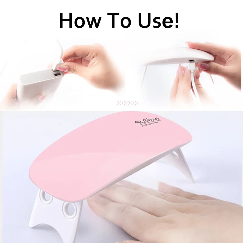 Электрическая 6 Вт Сушилка для ногтей Светодиодный УФ шт. АБС лампа микро USB гель