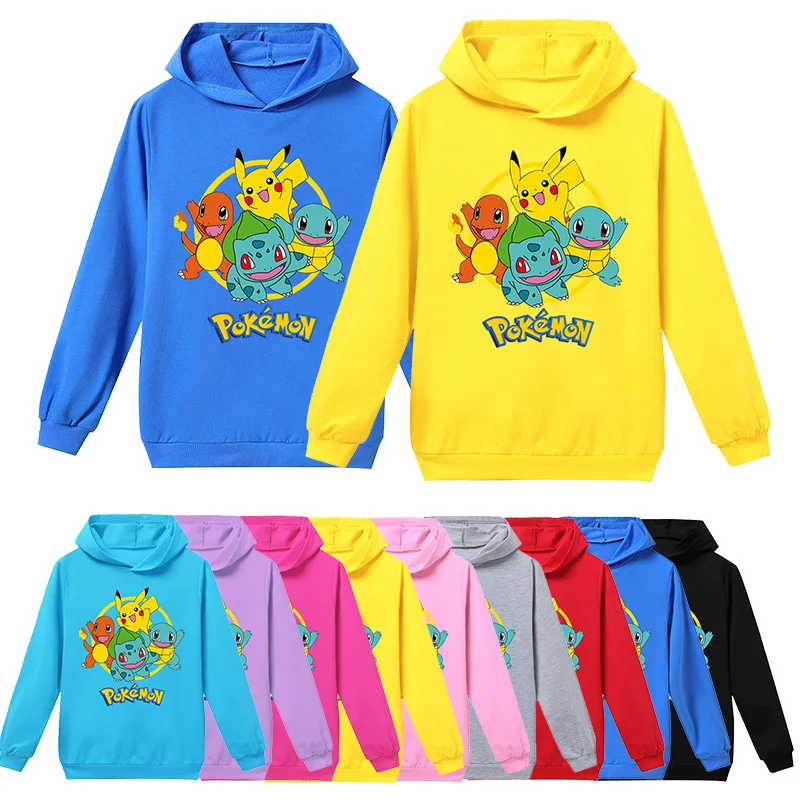 Детская толстовка с длинным рукавом и принтом Покемон | Мать ребенок