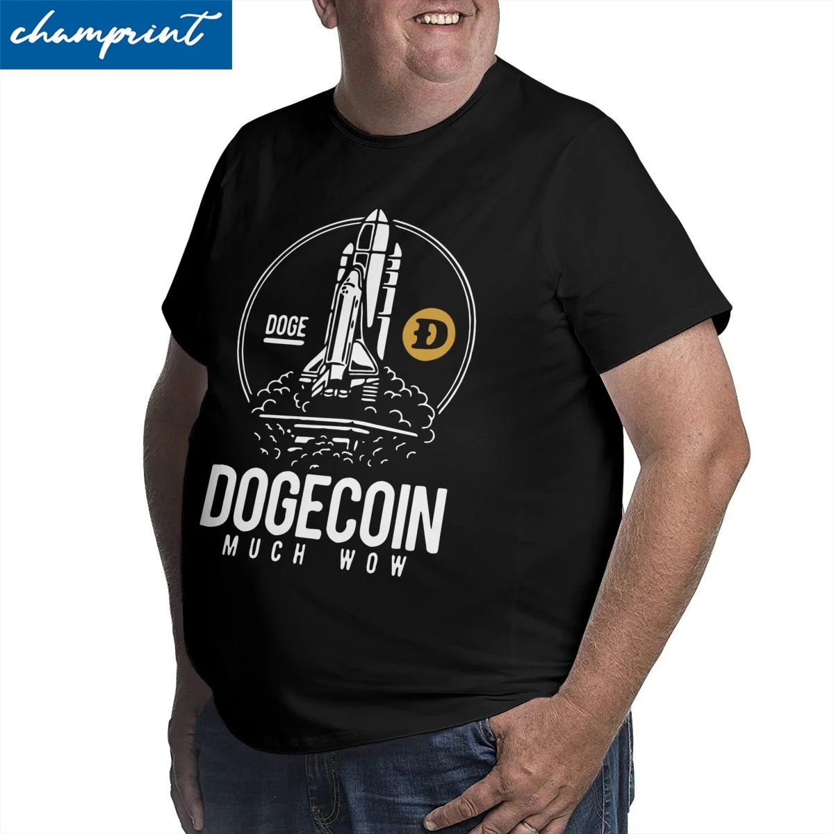 Для мужчин футболка дожкойн Rocket To The Moon для высоких футболки Bitcoin крипто эфириума
