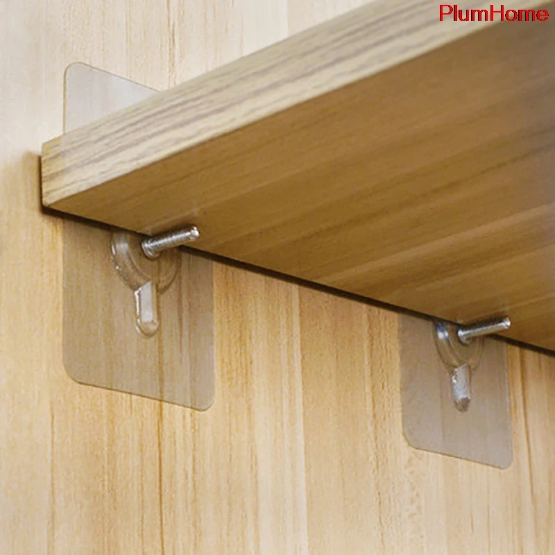 

5Pcs Punch-Free Wardrobe Layered Partition Nail-Free Adhesive Layer Support Rack Suitable for Layer Support Rack