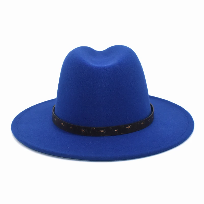 Elegant Ladies Autumn And Winter Warm Faux Wool Hat Harajuku Style Hat High-Top Jazz Hat Male Panama Hat F74