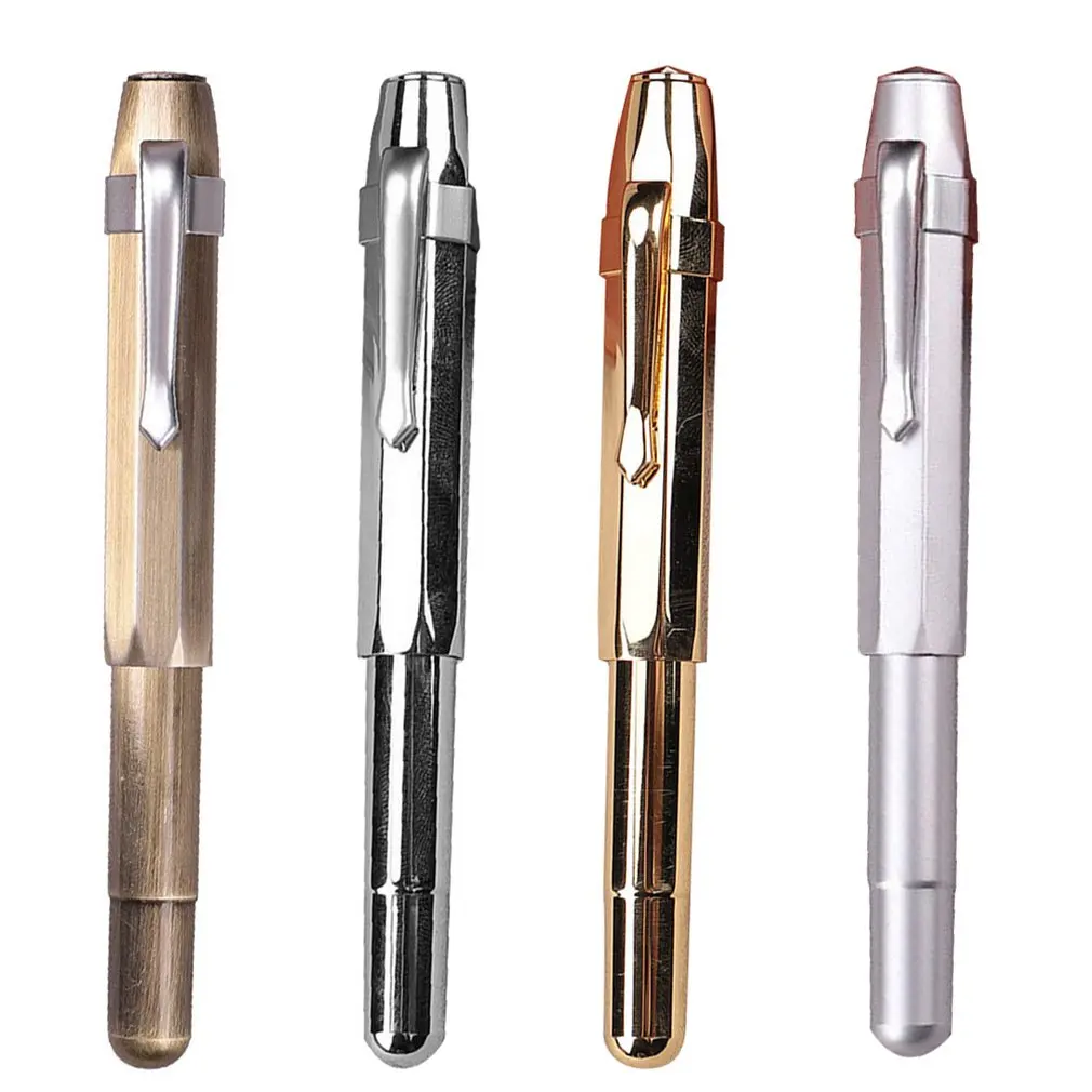 Ручка перьевая медная в ретро стиле короткая восьмиугольная ручка с карманом