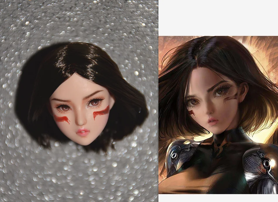 

[Customized] 1:6 Female Doll Head Sculpture Japanese And Korean Style Battle And Angel 12 Inch Body Available