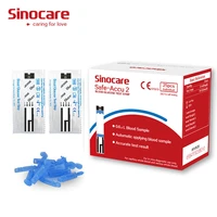 sinocare blood glucose 50pcs test strips and lancets for safe accu2 only