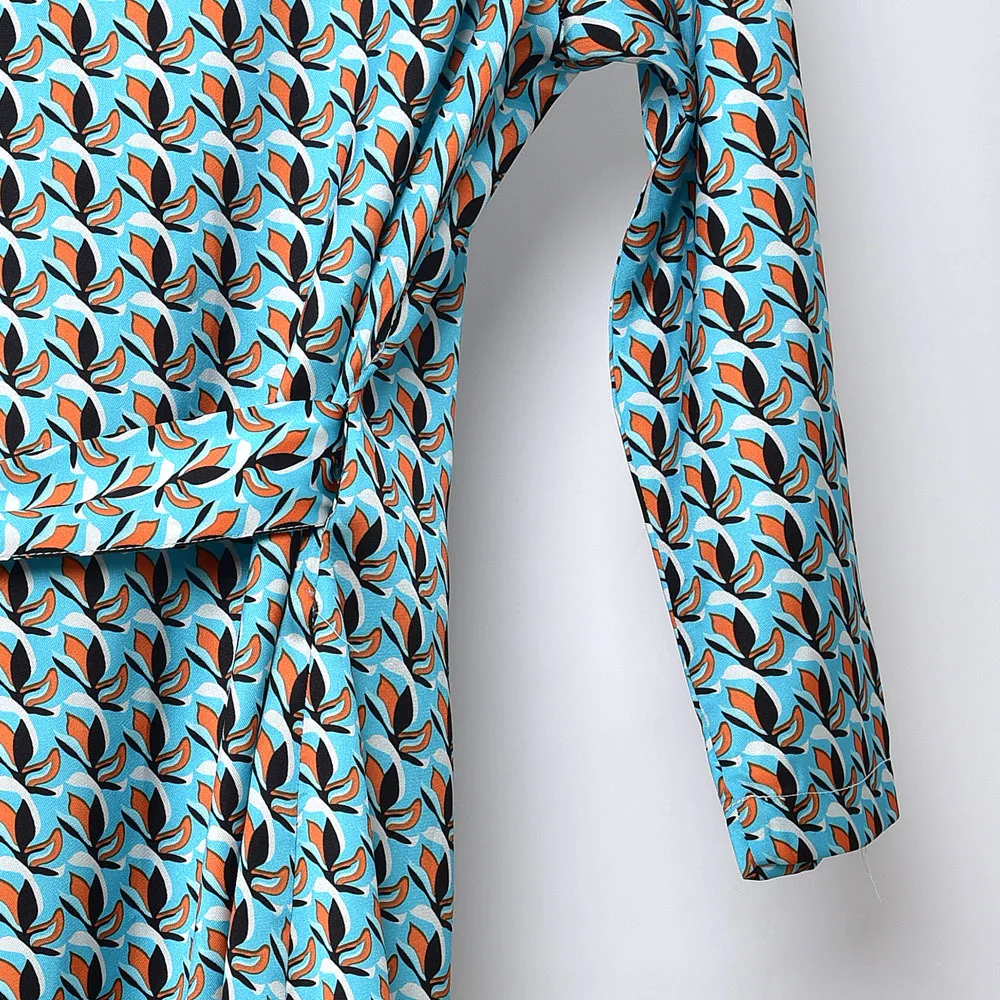 

Women Dress Spring / Summer 2021 Dress Retro Seaweed Green Print V-neck Dress Women