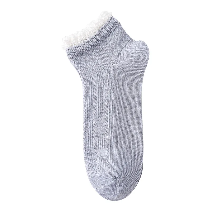 

5 Pairs/Set Japanese socks women spring and autumn lace socks ladies cotton boat socks short tube socks ins tide can be worn