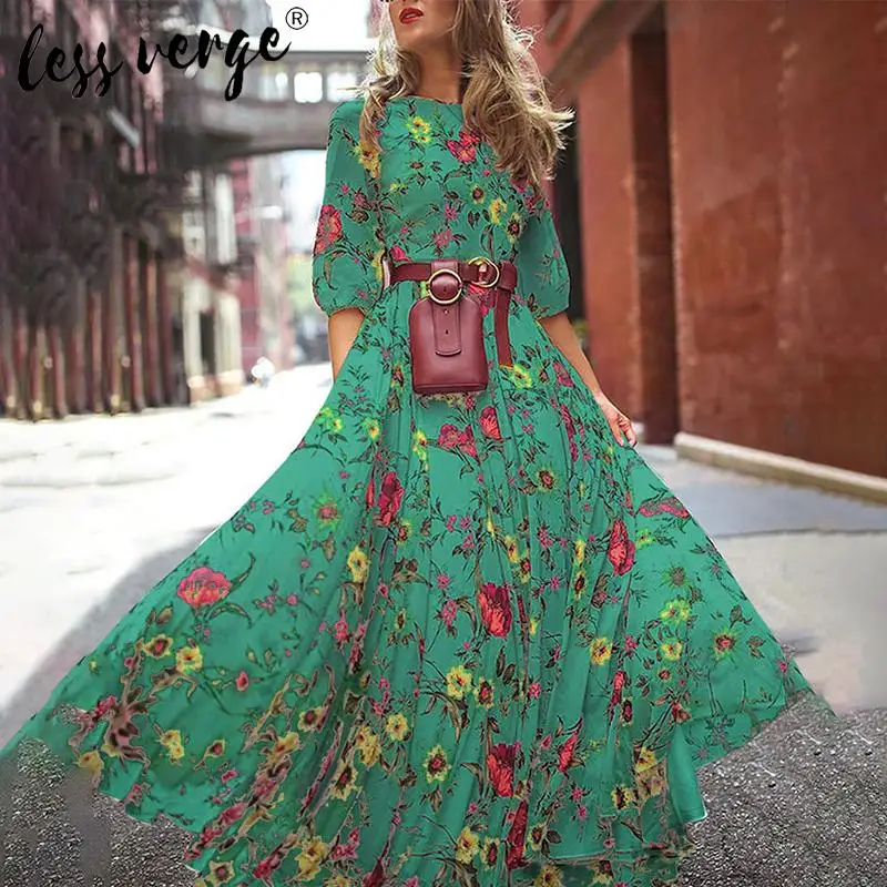 Женское длинное платье с цветочным принтом элегантное праздничное коротким