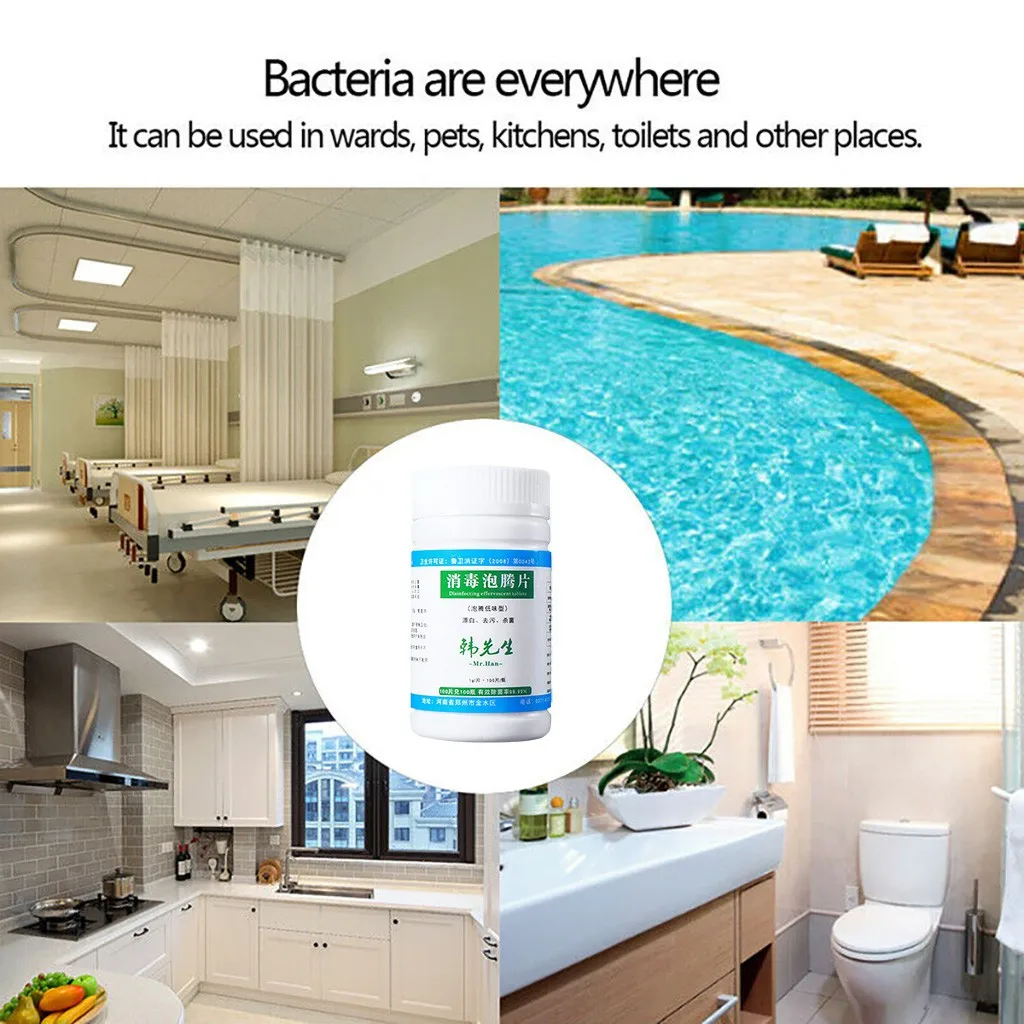 Swimming Pool Cleaning Tablets Disinfection Effervescent Clothes Pills Chlorine tablets Instant Pipes Clea | Дом и сад