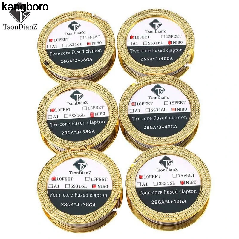 

XFKM 5M/roll Heating Wire High Density SS316L KA1 Framed Staple Fused Clapton Coil For Electronic Cigarette RDA RTA Atomizer