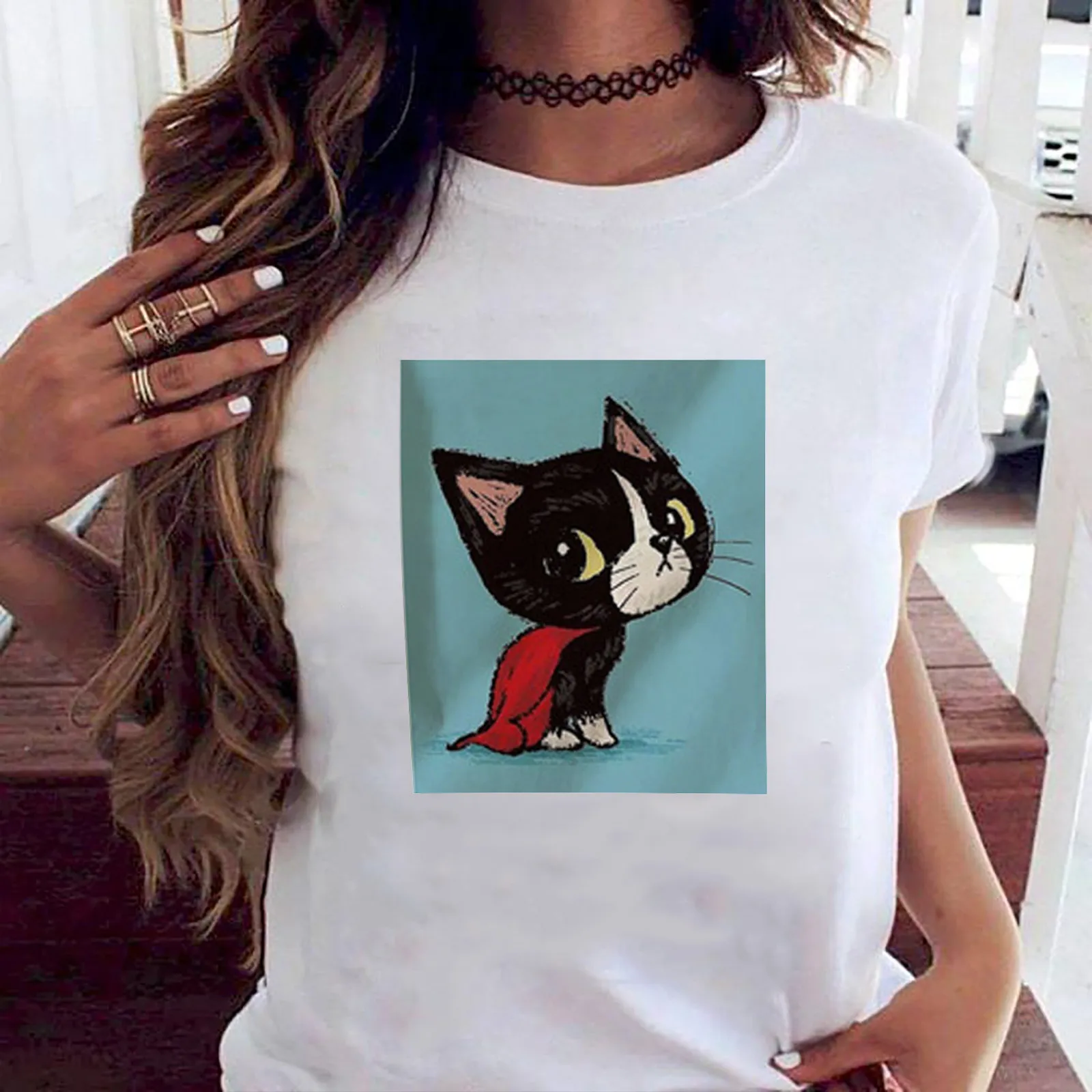 

Women Casual Short-sleeved Shirts Pullovers T-shirts Women Clothing Graphic T Shirts Vintage Clothes Blouses Et Chemises